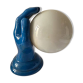 1980s wall lamp, hand with light globe, white ceramic - 80s design