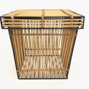 Mid Century Rohe Noordwolde rattan basket by Dirk van Sliedrecht 60's Design