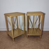 Rattan bedside tables