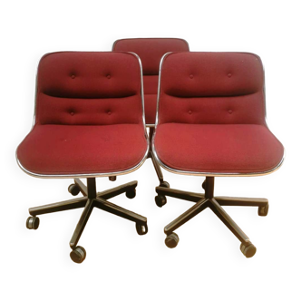 Suite of 3 Charles Pollock office chairs