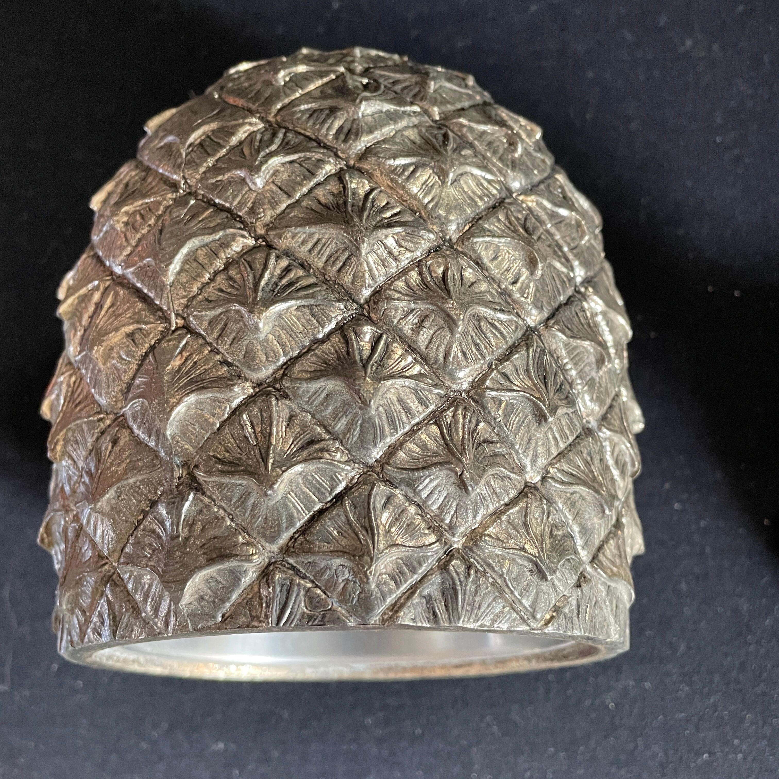 Pineapple Mauro Manetti ce cube tray in silver metal design 1960 M/M vintage