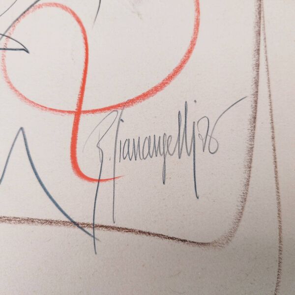 Dessin Gilbert Giuliani dit Gianangelli vintage