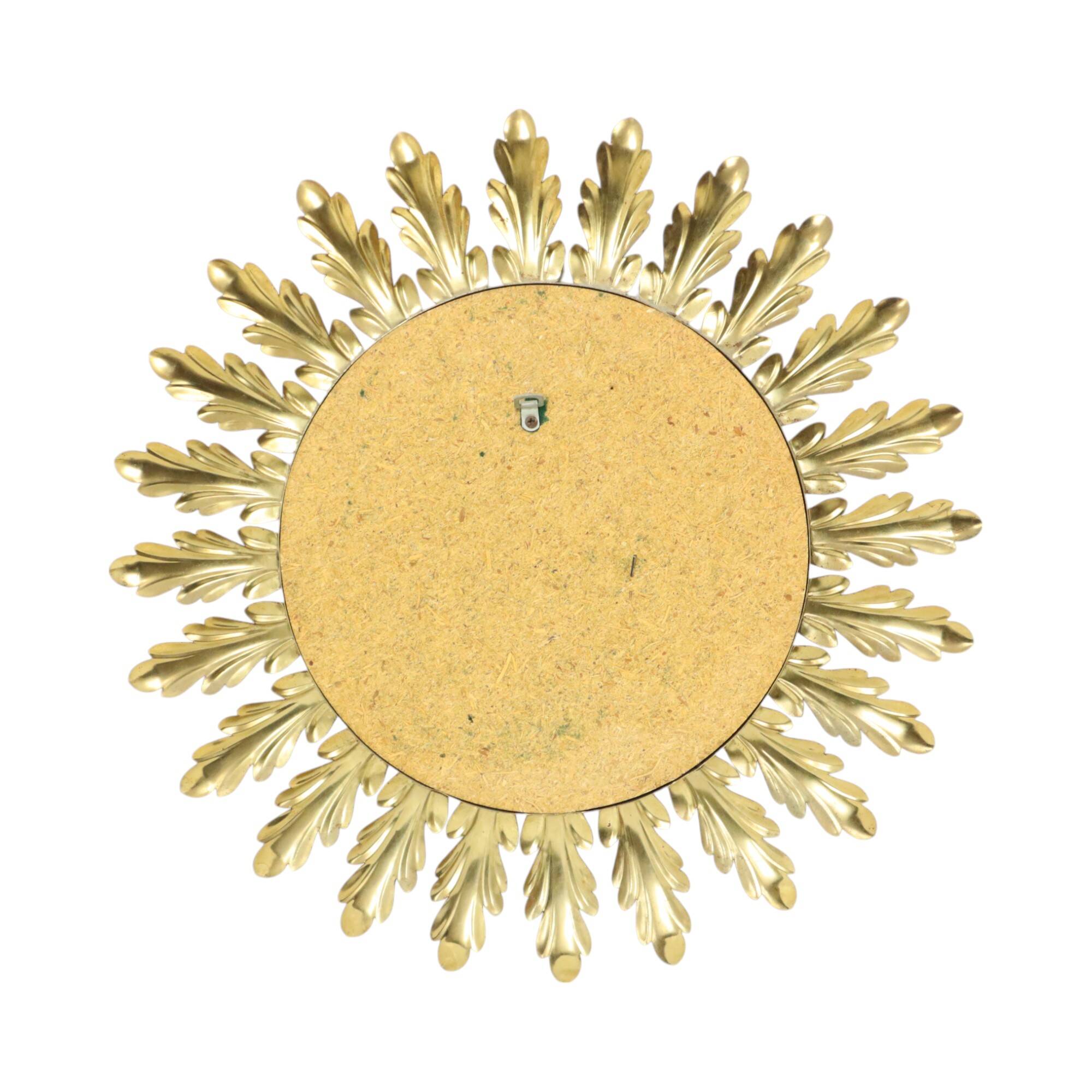Mid Century Copper Plated Metal Sun Mirror Deknudt Convex 50cm