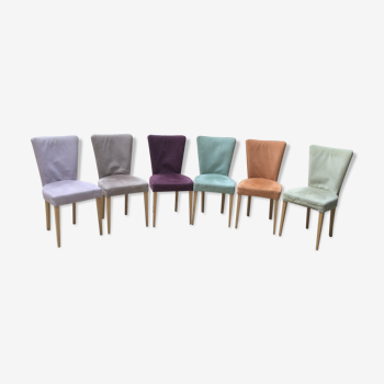 Set de 6 chaises  déhoussables en alcantara