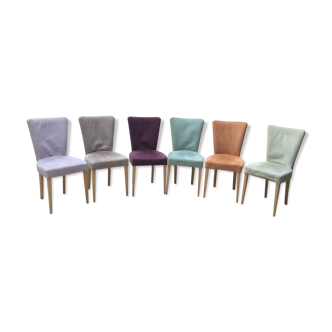 Set de 6 chaises  déhoussables en alcantara