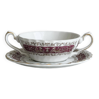 Myott Rialto Ironstone English porcelain two-handled cup.