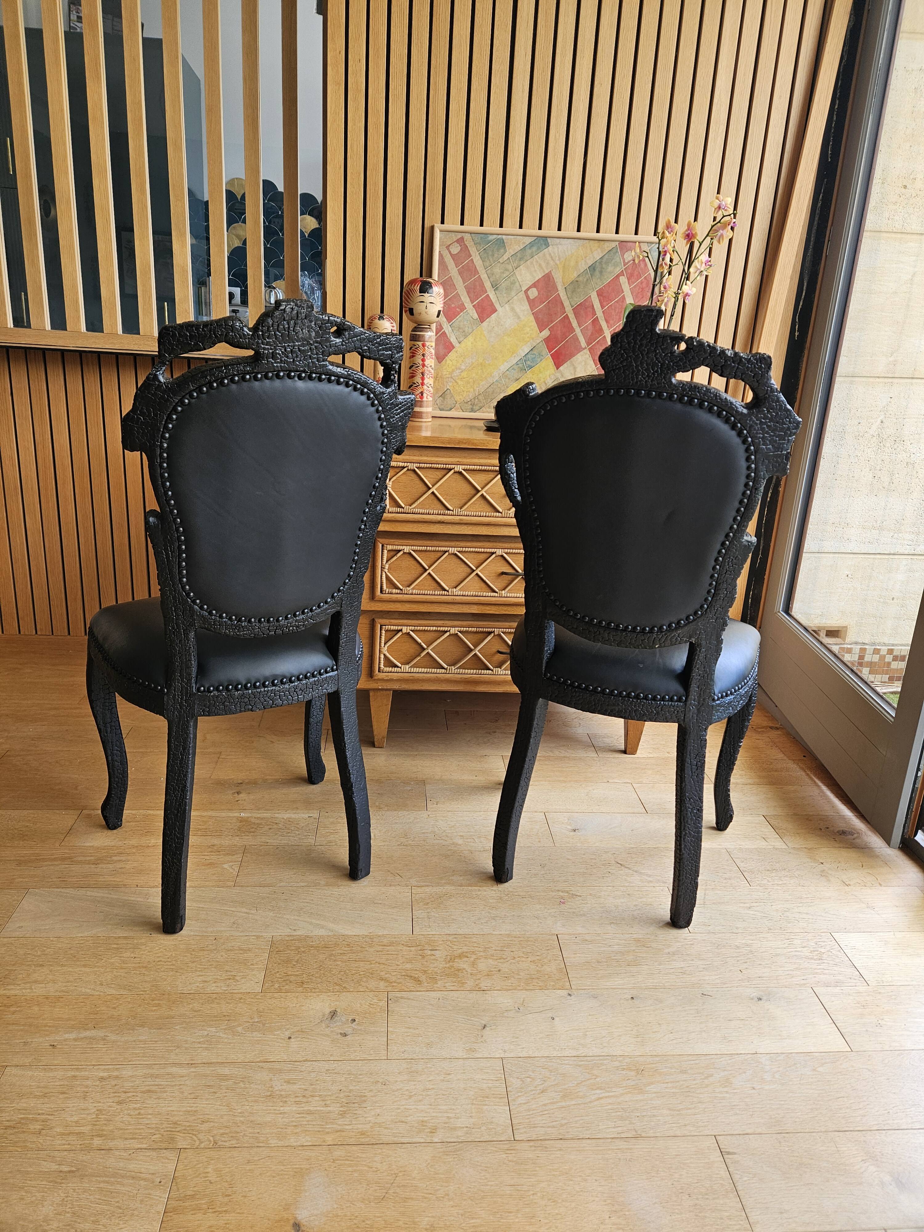 Pair of Smoke Dining Chairs