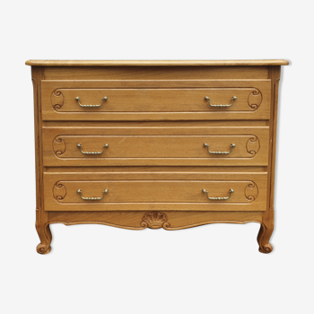 Commode style Louis XV, en bois blond, 60