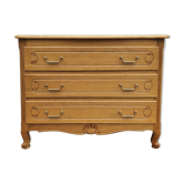 Louis XV style chest of drawers, in blond wood, vintage 60s