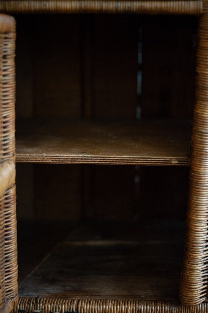 Small woven bamboo buffet, 1960s