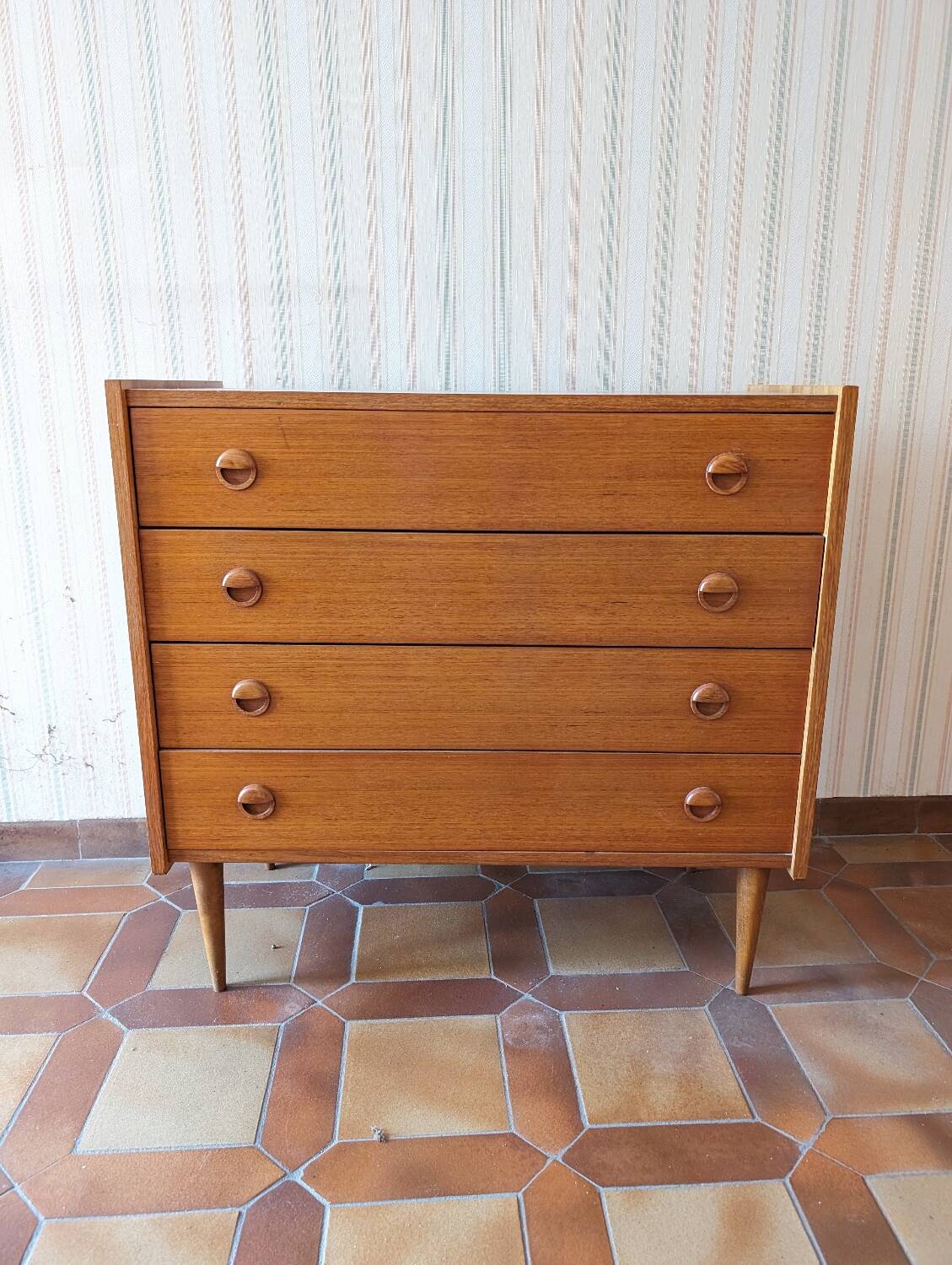 Scandinavian vintage teak chest of drawers 1960s