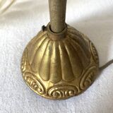 Vintage amber glass ball pendant light