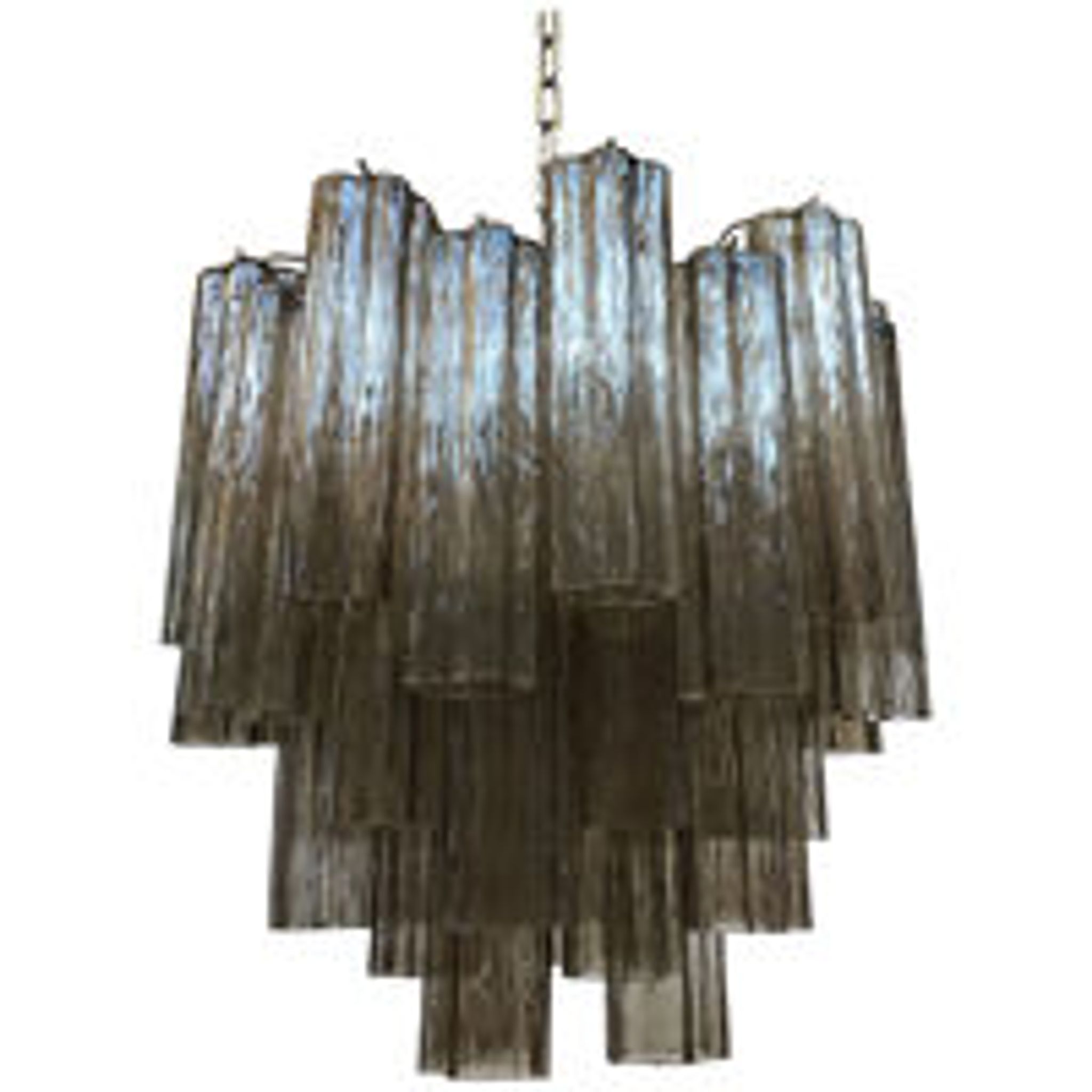 Murano glass chandelier "tronchi" fume' d50