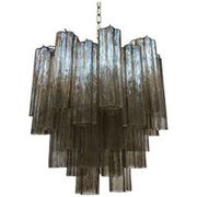 Murano glass chandelier "tronchi" fume' d50