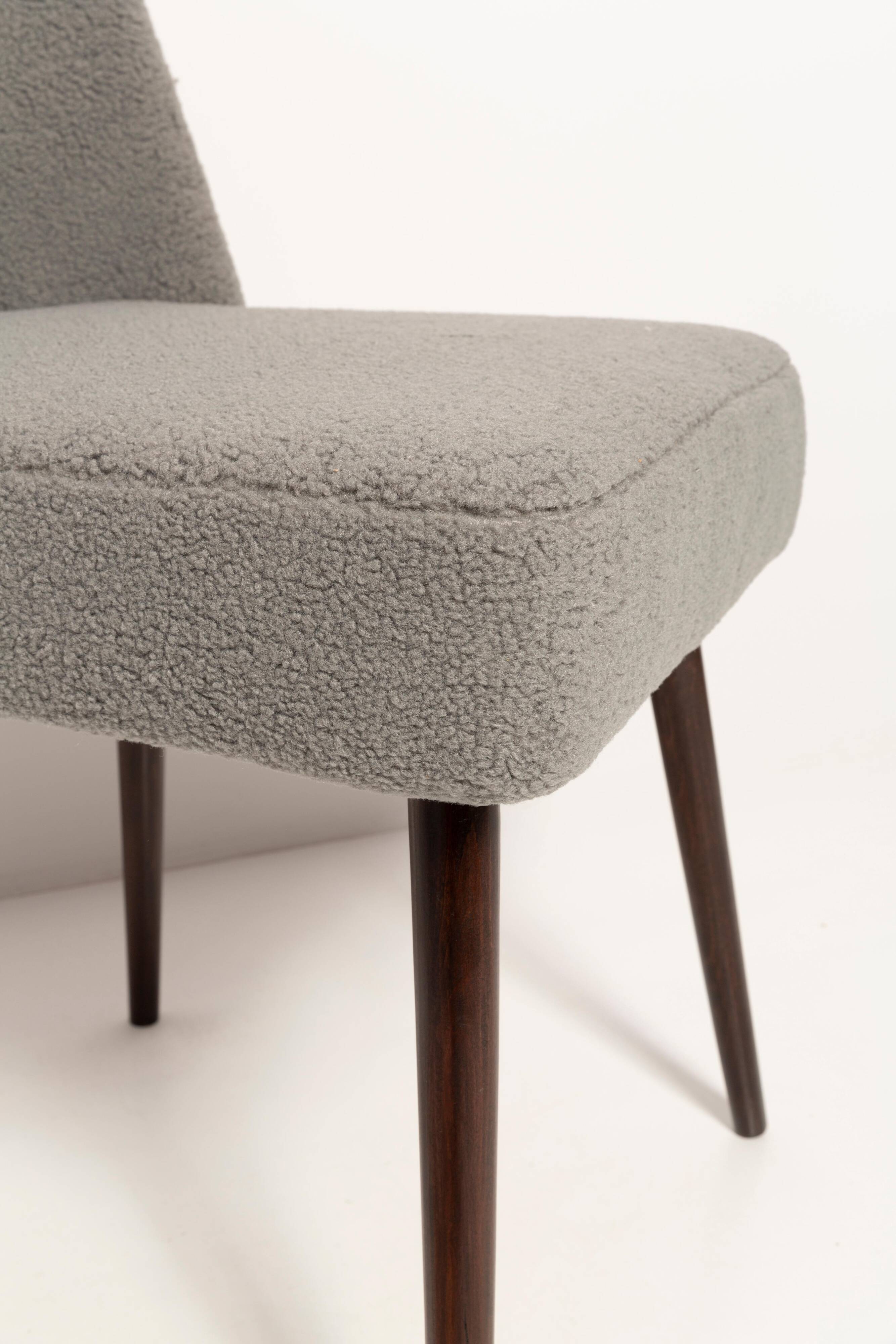 'Shell' Chair in Grey Boucle, Europe, 1960s