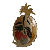 Empty pocket pineapple enamelled brass