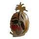 Empty pocket pineapple enamelled brass