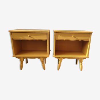 Pair of yellow bedside tables