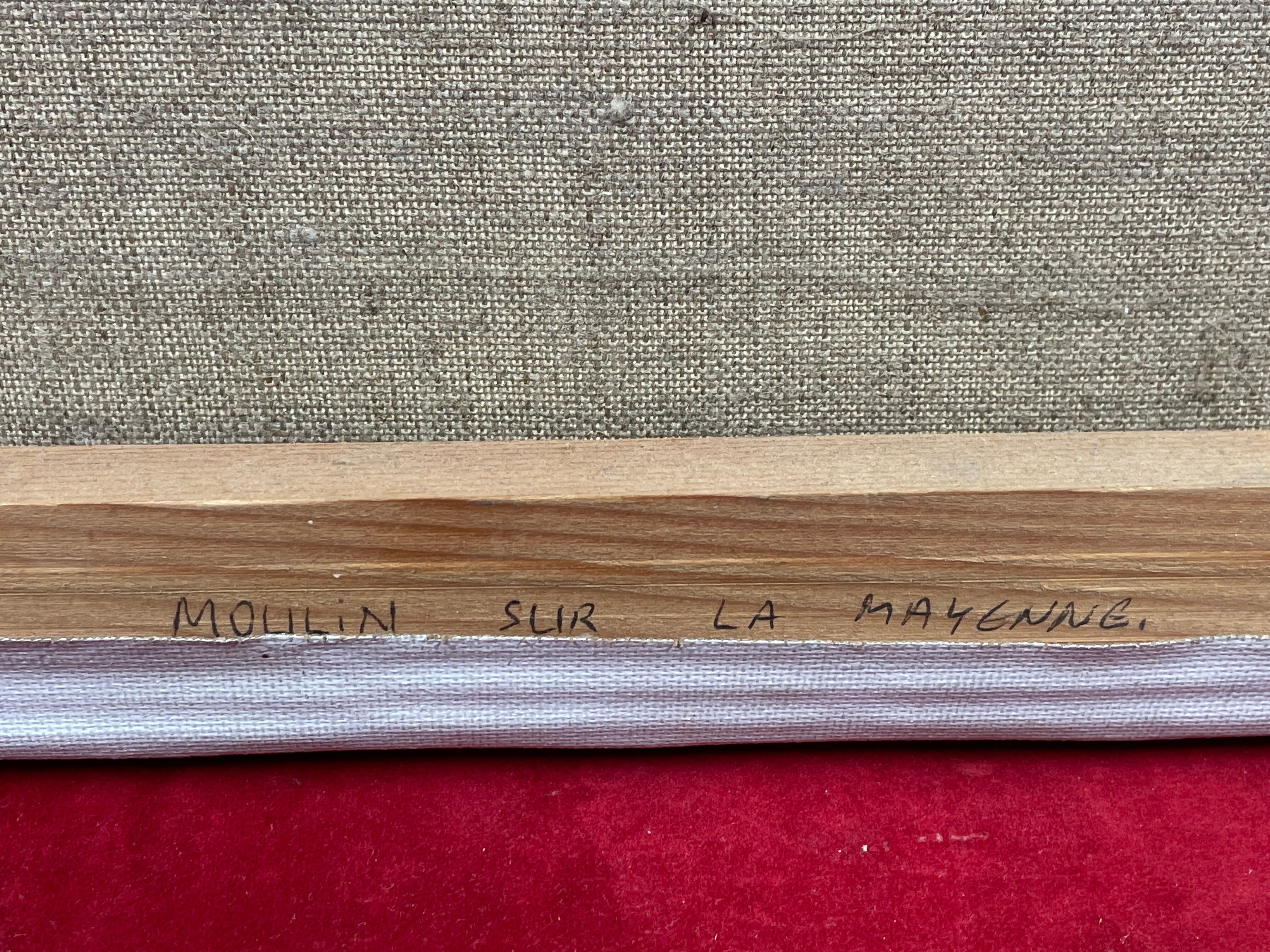 Le Joncour (XXth century) Mill on the Mayenne, Oil on canvas