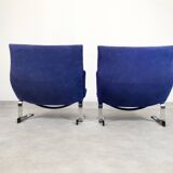 Chaises Saporiti Onda - daim bleu
