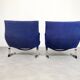 Chaises Saporiti Onda - daim bleu