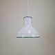 Large Italian Murano Cased Glass Pendant Light with Green Trim, 1970's