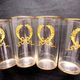 4 glasses, fine crystal enamelled with palms and Louis XVI knot with fine gold