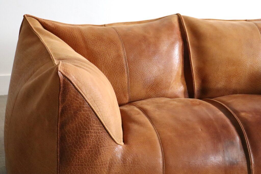 Le Bambole sofa in buffalo leather by Mario Bellini for B&B Italia, 1970s
