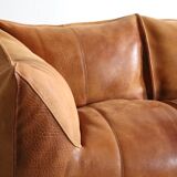 Le Bambole sofa in buffalo leather by Mario Bellini for B&B Italia, 1970s