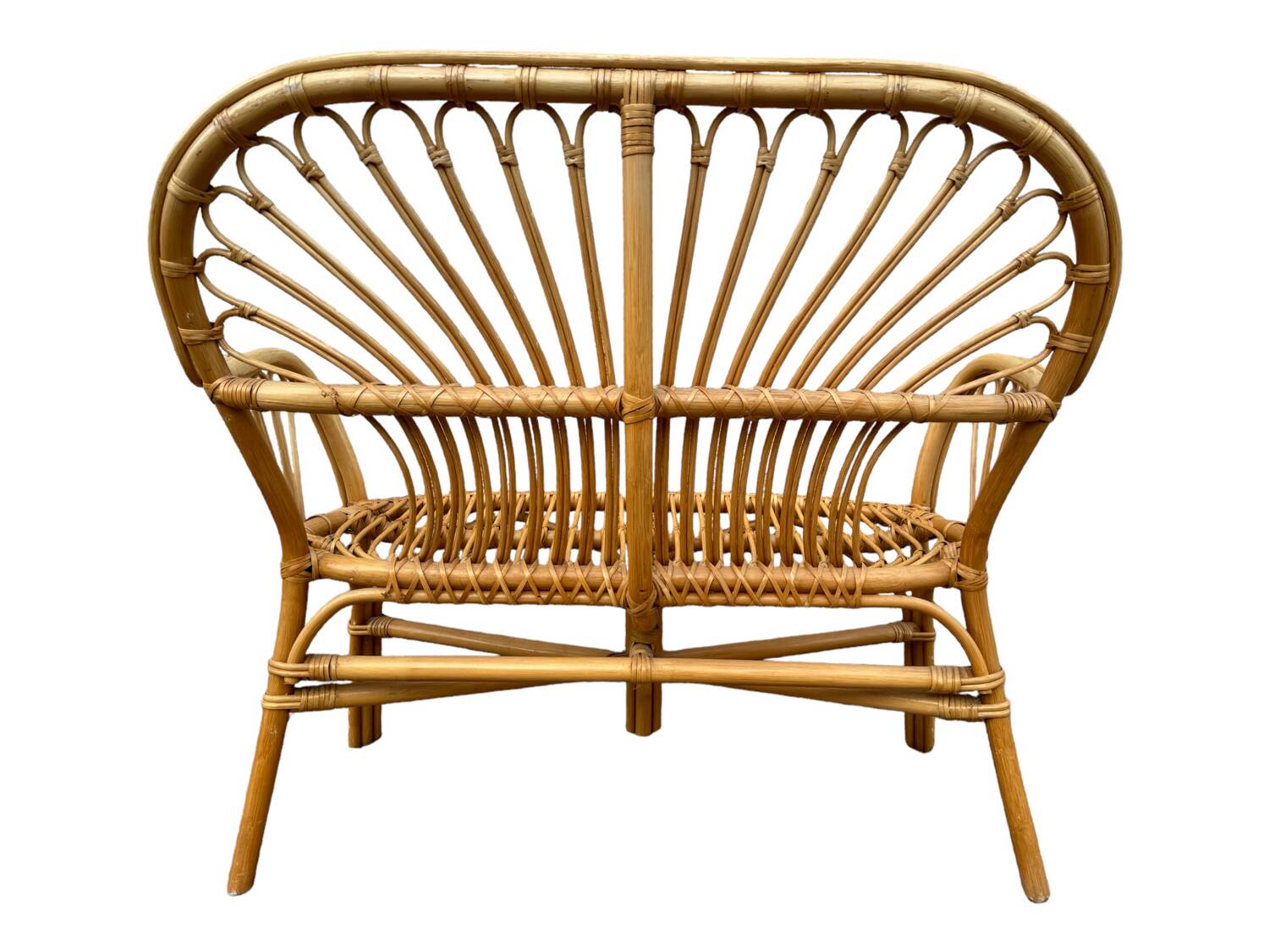 Canapé 2 places en Rotin année 70