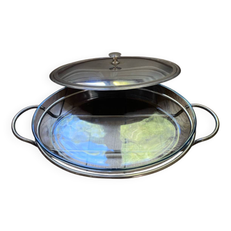 Silver-plated metal soup tureen