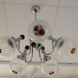 Chandelier with 5 arms of lights, Mazzega style, 1970