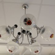 Chandelier with 5 arms of lights, Mazzega style, 1970