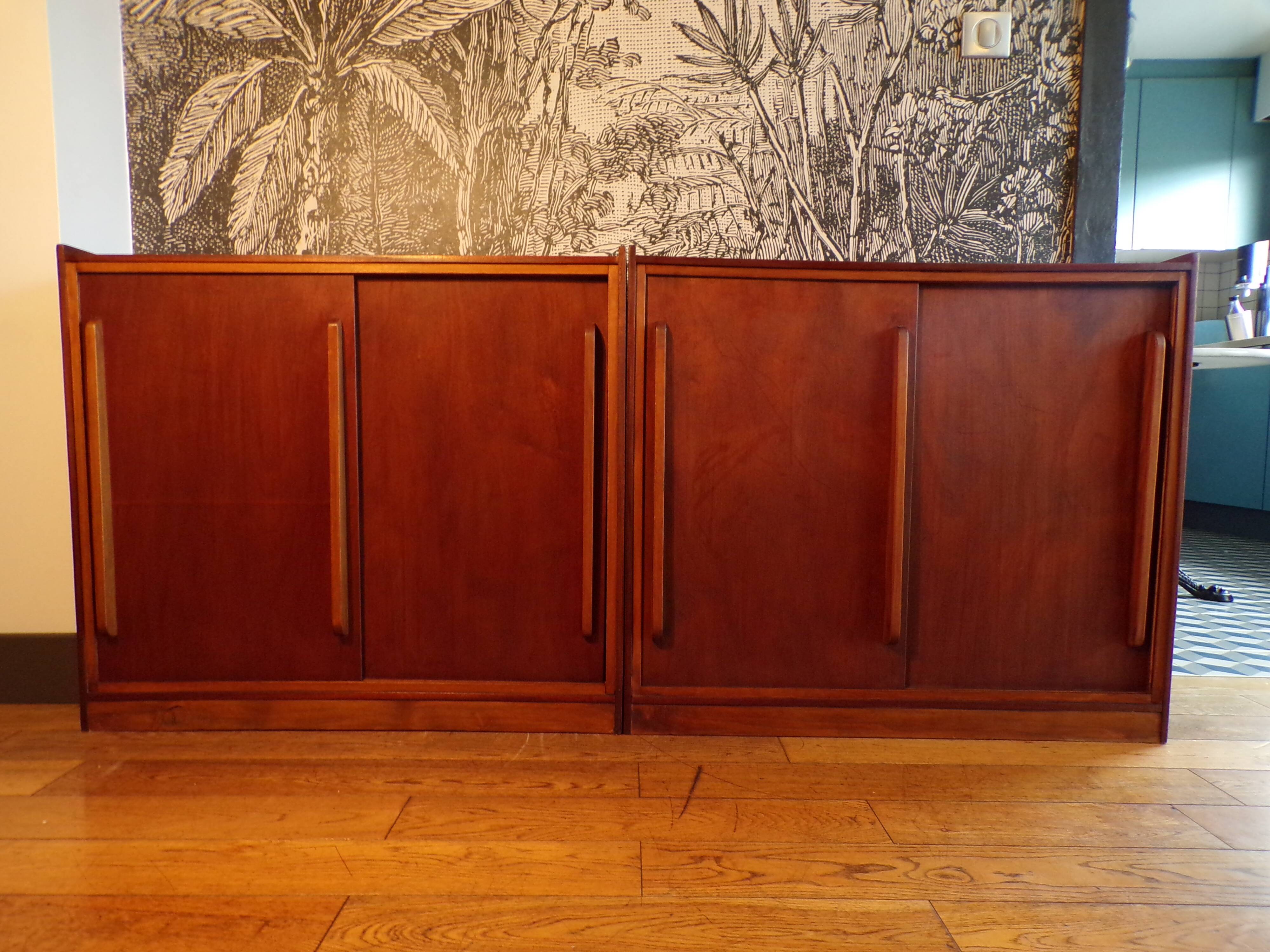Duo of trade furniture with sliding doors