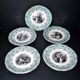 Sarreguemines set of 5 talking plates from the Bon Vieux Temps series, opaque earthenware.