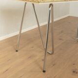 Unique desk from the 1970s with onyx marble top and stainless steel 'Grasshopper' legs