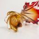 Murano glass vase by Fratelli Toso signed Murano orange and red.