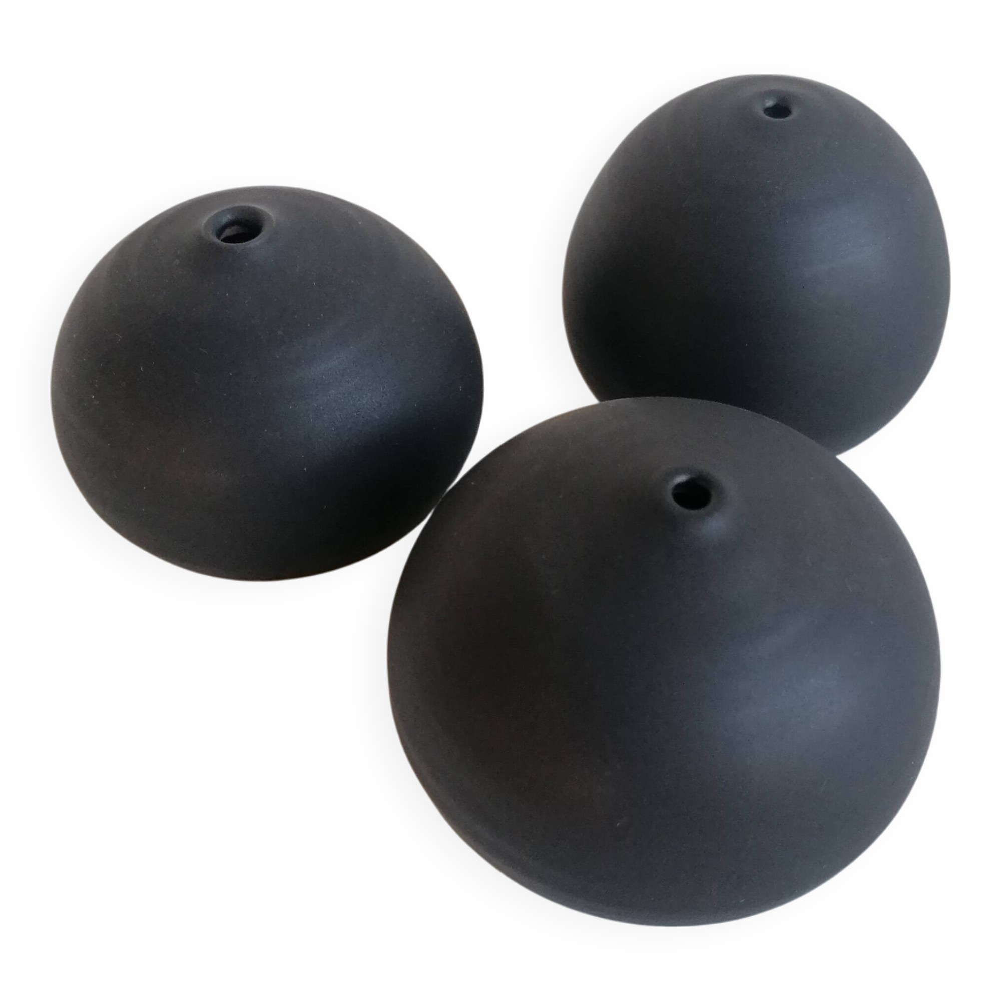 Set of 3 black miniature ceramics Antonio Lampecco