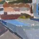 Contemporary "Urban Landscape" Abstract Landscape by British Artist Ian Mood, Framed Oil Painting