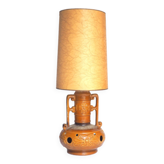 Large ocher ceramic floor lamp