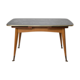 Table à manger réglable avec scène parisienne graphique, des années 1950