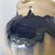 handcrafted ceramic jug with navy blue drip glaze.
