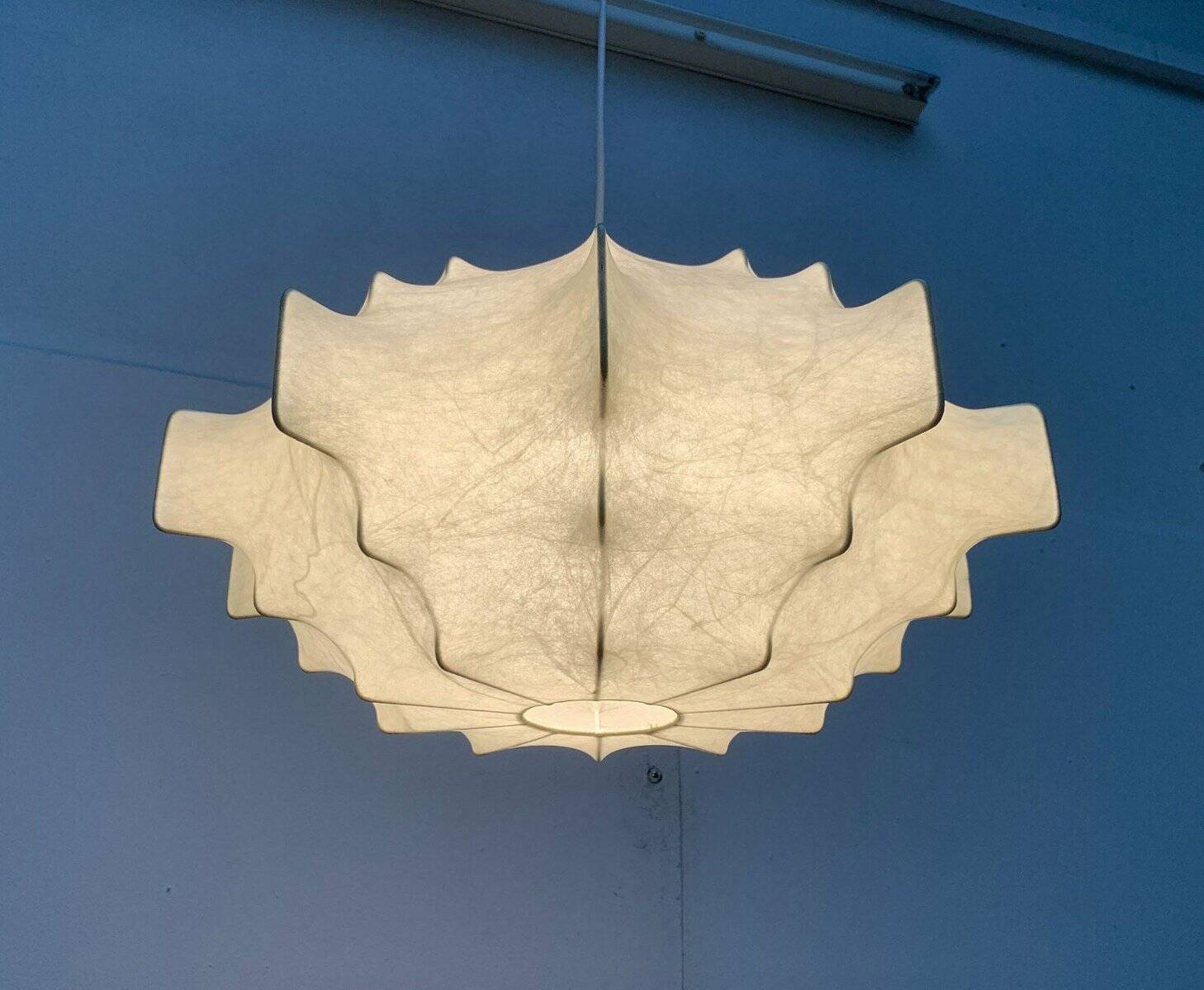 German suspended lamp Cocoon modern mid-century by Friedel Wauer for Goldkant Leuchten, 1960s