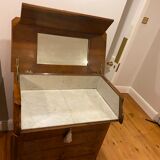 Meuble lavabo en bois et marbre / Commode