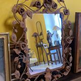 Iron mirror floral decoration 57x80cm