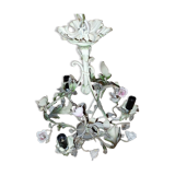 Painted metal and porcelain chandelier