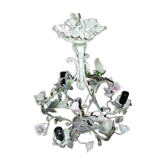 Lustre métal peint et porcelaine