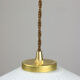 Suspension vintage en verre opalin & laiton