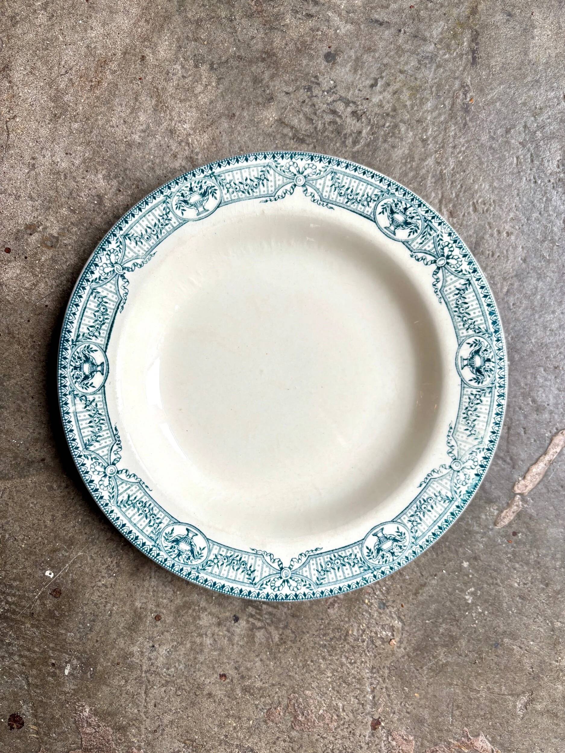 Deep plate Salins in ironstone, "Directoire" service