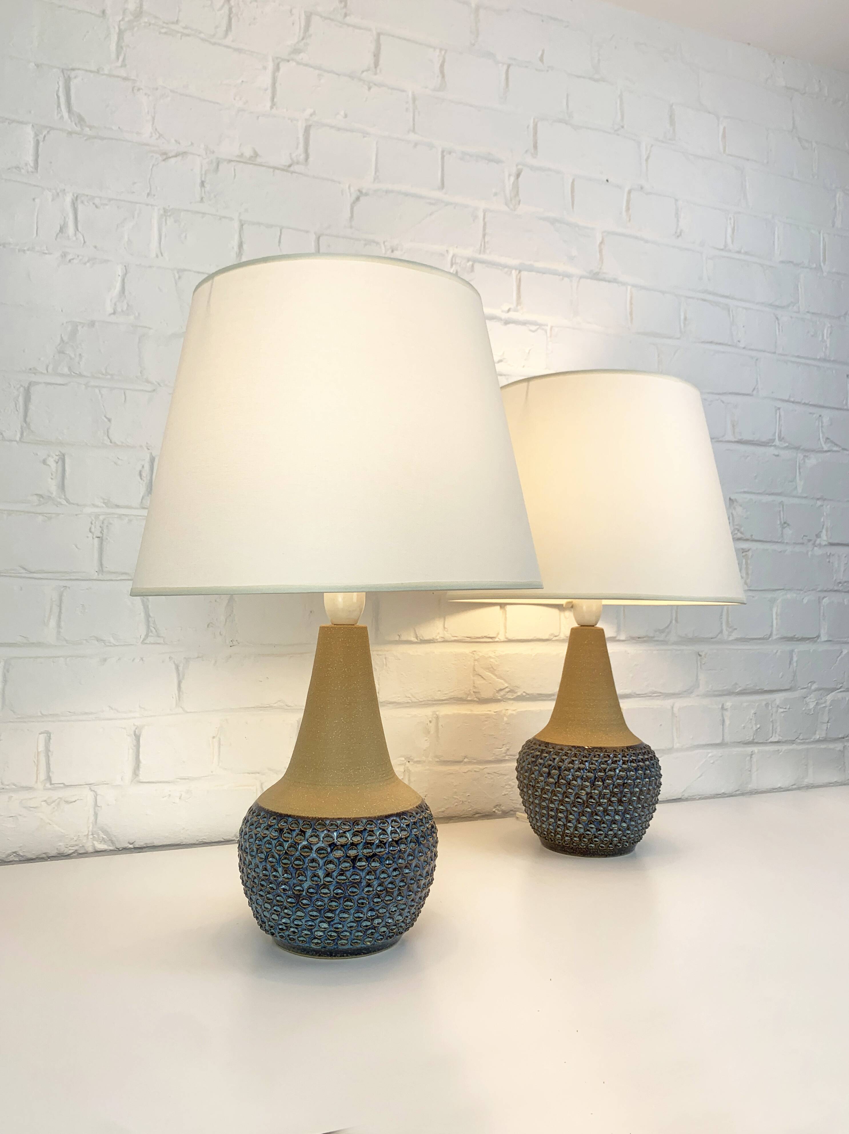 Pair of Einar Johansen ceramic table lamps, Soholm, Denmark, 1960s